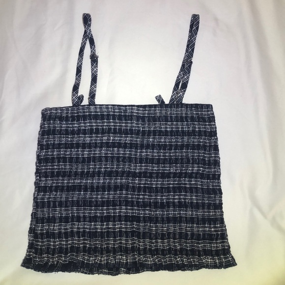 Navy Blue with white patterns, Crop Top, Medium - Picture 2 of 3